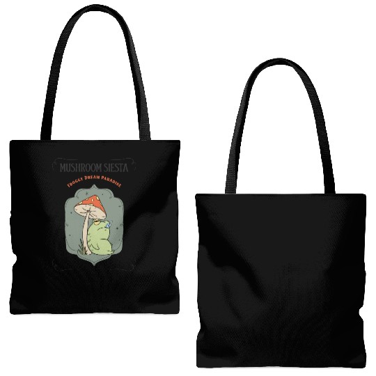 Mushroom Siesta: Froggy Dream Paradise Tote Bags (AOP)