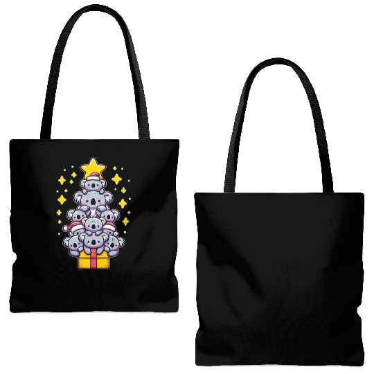 Koala Christmas Tree Merry Christmas Tote Bags (AOP)