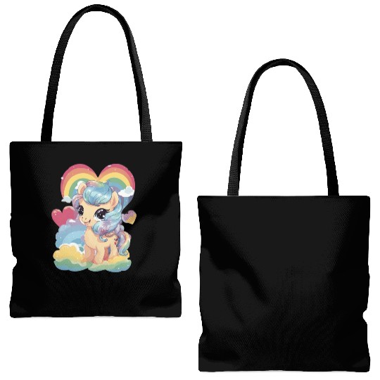 Forever Love Pony Tote Bags (AOP)