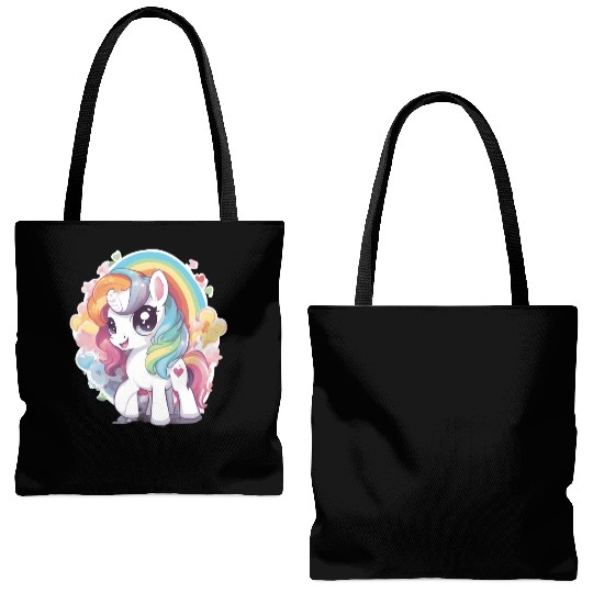 Cute Pony Tote Bags (AOP)