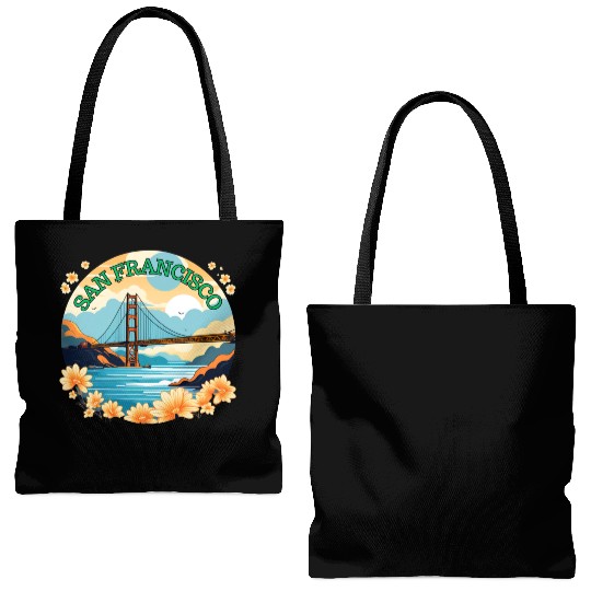 Golden Gate Bridge - San Francisco Tote Bags (AOP)