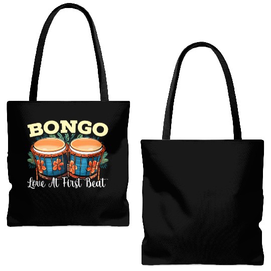 Bongo Player Musical Instrument Musician Tote Bags (AOP)