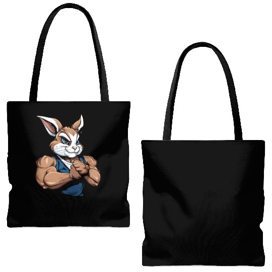 Workout Gym Rabbit Tote Bags (AOP)
