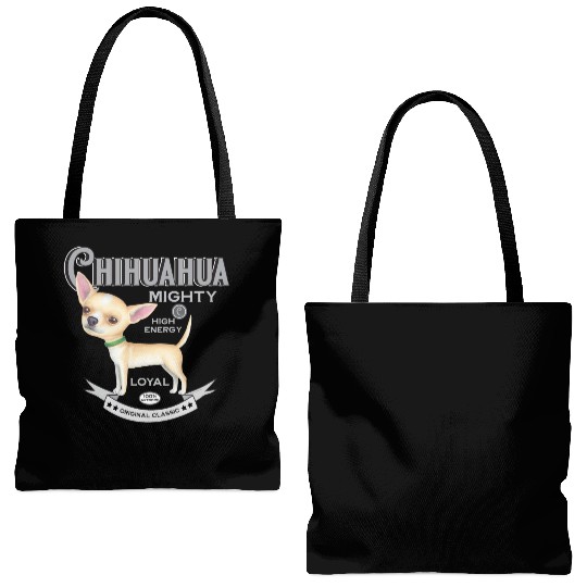 Vintage Chihuahua posing cutely Tote Bags (AOP)