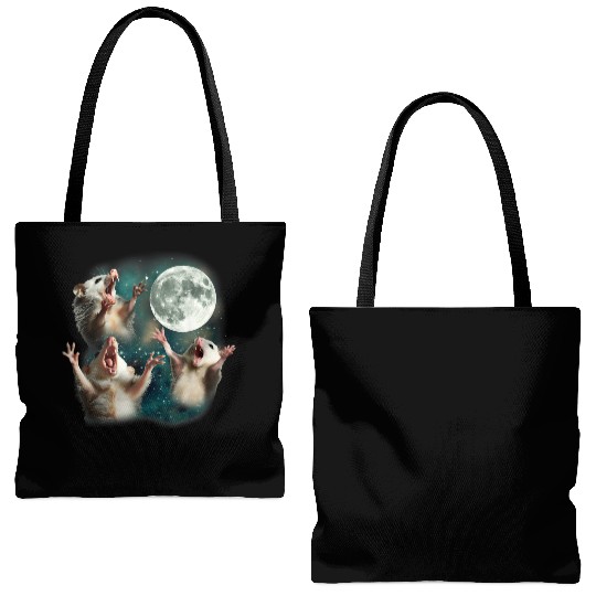 Three Possum Moon 3 Opossum Funny Weird Cursed Mem Tote Bags (AOP)