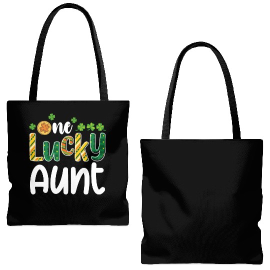 One Lucky Aunt Matching Family St Patrick's Day Tote Bags (AOP)