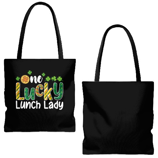 One Lucky Lunch Lady School St Patrick's Day Tote Bags (AOP)