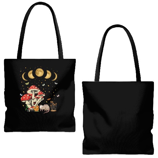Possum Opossum Lover Owner Goblincore Mushroom Tote Bags (AOP)