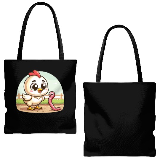 Chicken Worm Farm Farmer Tote Bags (AOP)