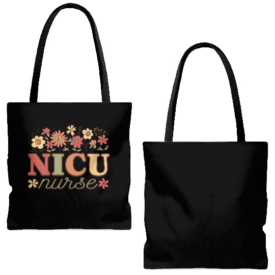 NICU Nurse Floral Tribute Tote Bags (AOP)