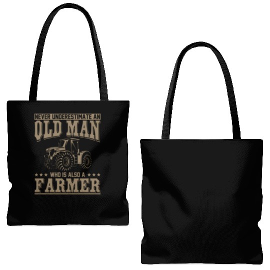 Retired Farmer Old Tractor Farmer Tote Bags (AOP)