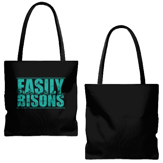 Easily Distracted by Bisons Animal Tote Bags (AOP)