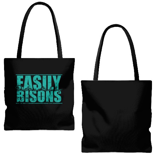 Easily Distracted by Bisons Animal Tote Bags (AOP)