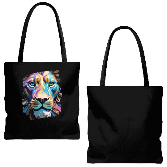 Lion 3D Image Tote Bags (AOP)