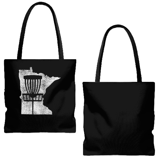 Minnesota Disc Golf State With Baet Distressed Tote Bags (AOP)