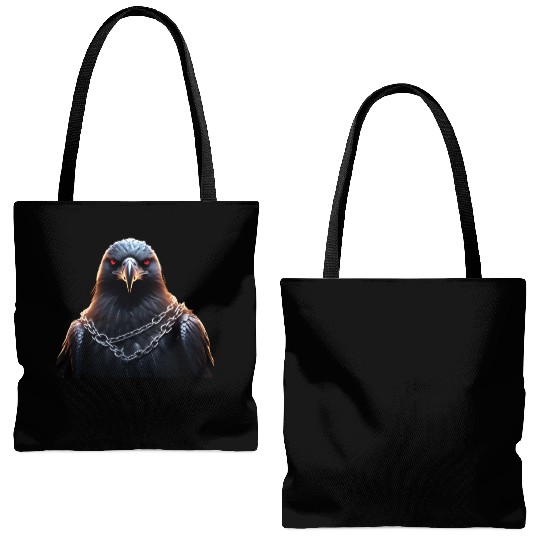 Eagle Caged Thunder: A Heavy Metal Eddie Tote Bags (AOP)
