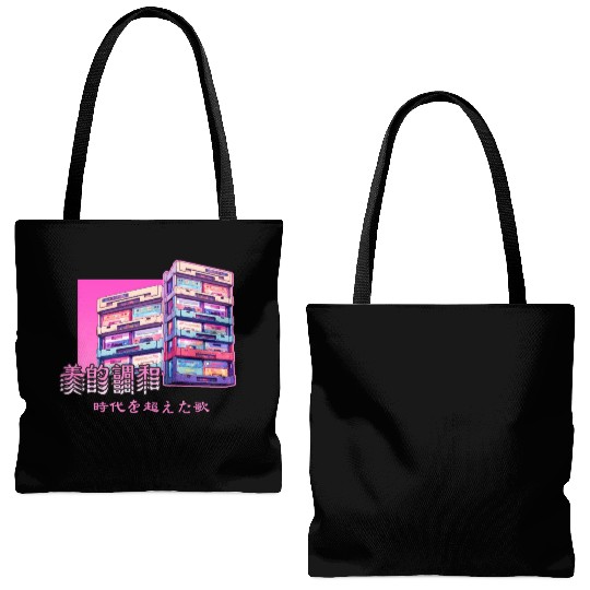 Retro Old Cassette Tapes Japanese Y2K Aesthetic Va Tote Bags (AOP)