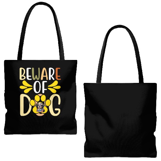 Beware Of Dog Tote Bags (AOP)