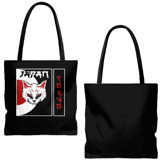 kawaii cat anime japanese retro Tote Bags (AOP)