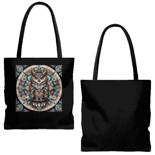 Mystic Mandala of the Sage Owl Tote Bags (AOP)