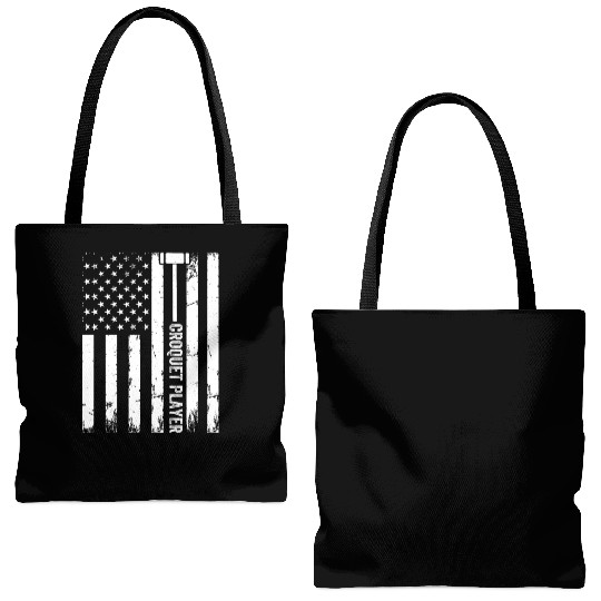 Croquet US Flag Croquet Player Tote Bags (AOP)