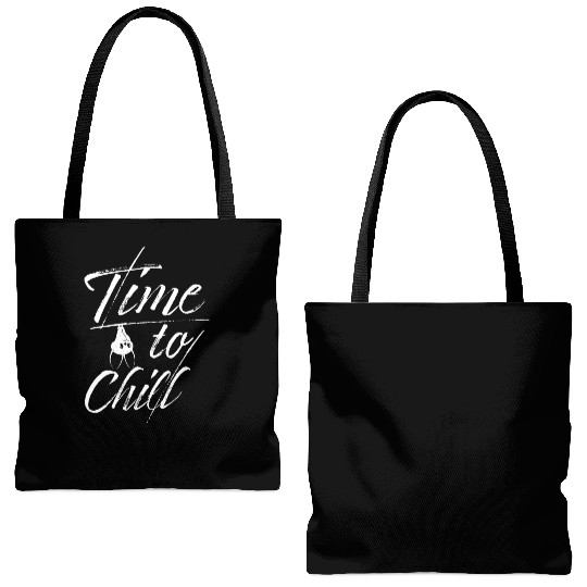 Bat Time To Chill Slogan Tote Bags (AOP)