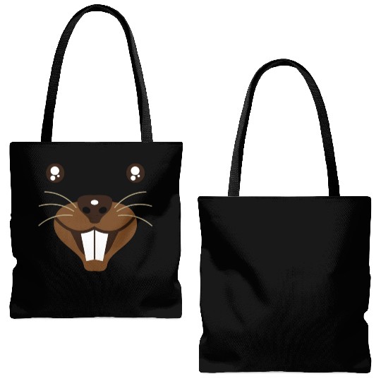 Groundhog Face Rodent Happy Groundhog Day Tote Bags (AOP)