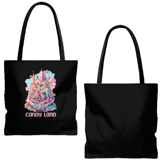 Let's Go Candy Land Graphic Tote Bags (AOP)