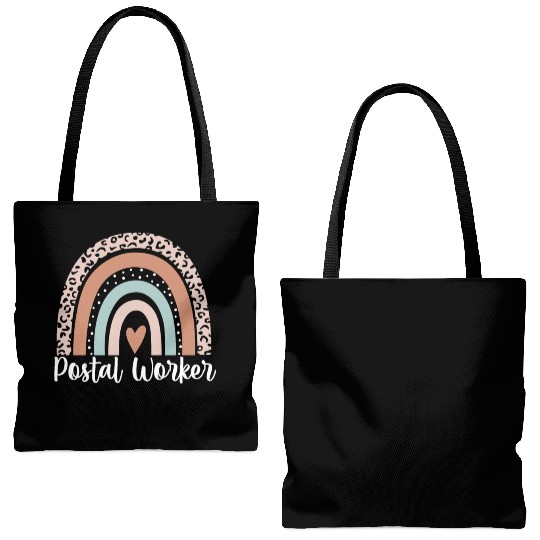 Postal Worker Rainbow Leopard Funny Postal Worker Tote Bags (AOP)