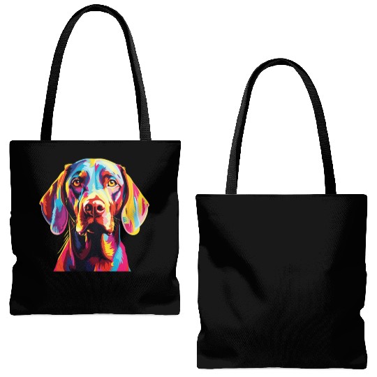 Watercolor Colorful Vizsla Tote Bags (AOP)