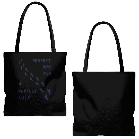 Perfect day perfect walk 2 - Navy Blue Tote Bags (AOP)