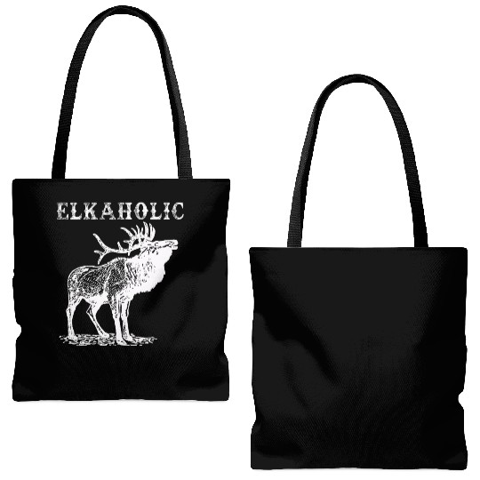 Elk Hunting Elkaholic Hunters Tote Bags (AOP)