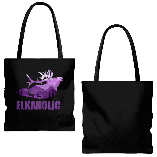 Elk Hunting Elkaholic Hunters Tote Bags (AOP)