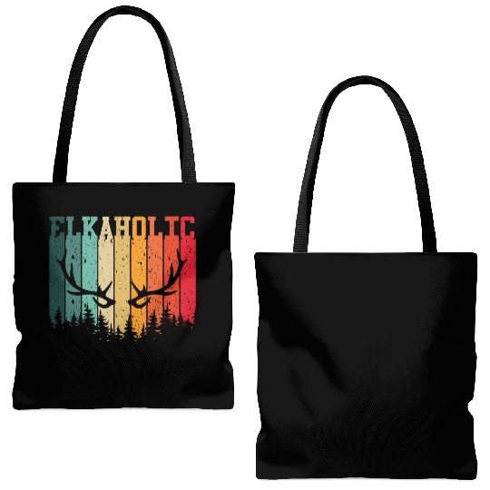 Elk Hunting Elkaholic Hunters Tote Bags (AOP)