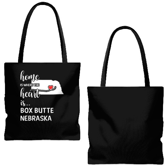 Box Butte County Nebraska Is Where My Heart Is Tote Bags (AOP)