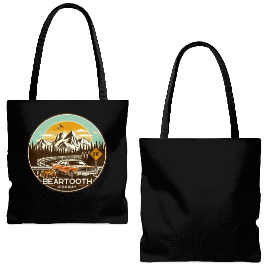 Beartooth Highway US 212 Tote Bags (AOP)