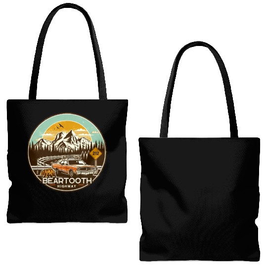 Beartooth Highway US 212 Tote Bags (AOP)