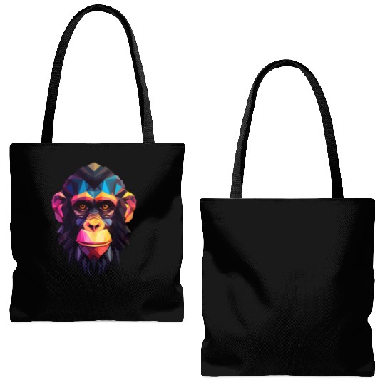 Geometric Style Chimpanzee Tote Bags (AOP)