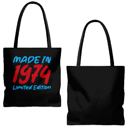 1970s Retro Color Block Tote Bags (AOP) Design 1974