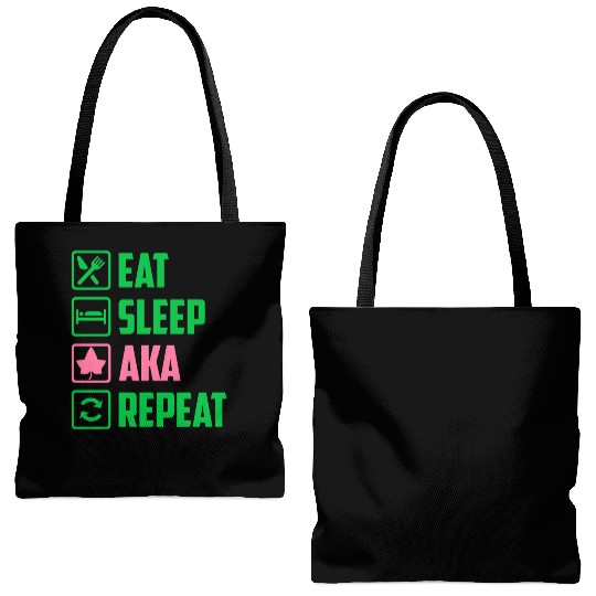 Eat Sleep AKA Repeat Alpha Kappa Alpha Womens Gift Tote Bags (AOP)
