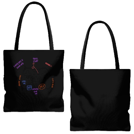 PlayStation Remote controller Black Tote Bags (AOP)