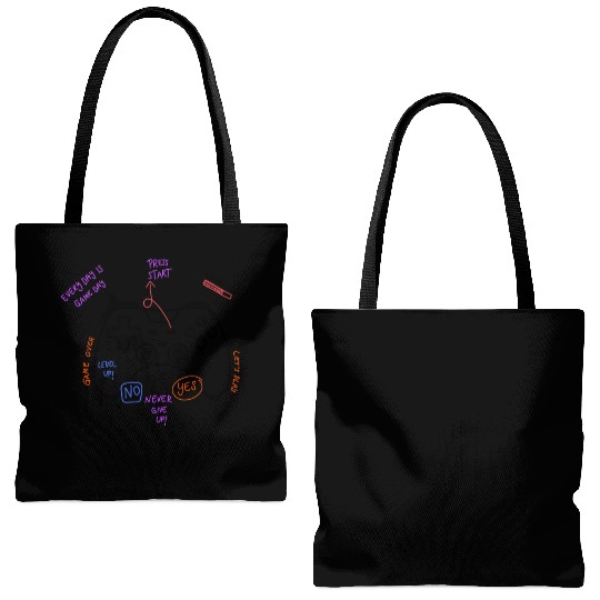 PlayStation Remote controller Black Tote Bags (AOP)