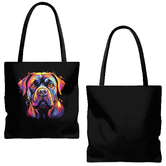 Watercolor Colorful Cane Corso Tote Bags (AOP)