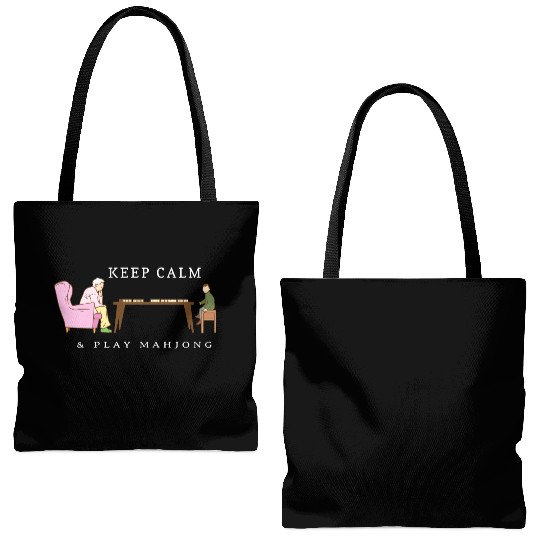 Keep Calm and Play Mahjong - Grandpa Grandson Tote Bags (AOP)