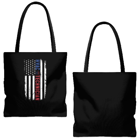 HVAC Technician US American Flag HVAC Mechanic Tote Bags (AOP)