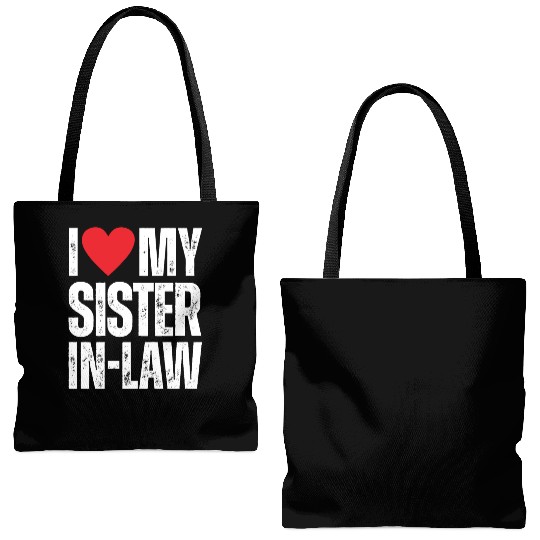 I Love My Sister in Law Tote Bags (AOP)