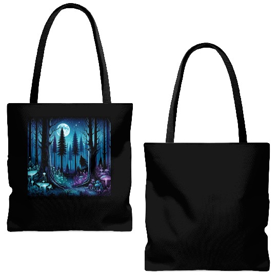 Mystic Moonlit Enchanted Forest Tote Bags (AOP)