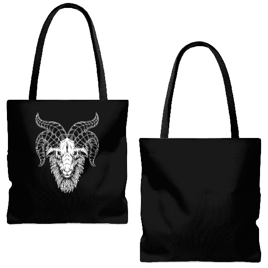 Devil Baphomet Goat Head Tote Bags (AOP)