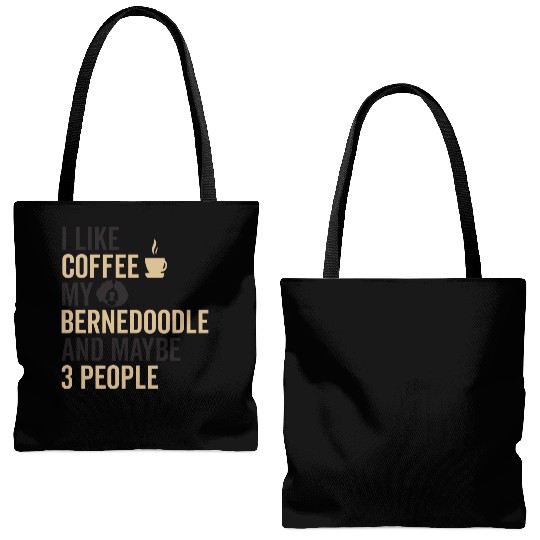 Bernedoodle Dog Owners Funny Coffee Lover Quote Tote Bags (AOP)