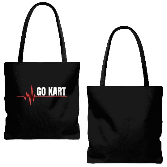 Go Karting Heartbeat - Go Kart Heart Tote Bags (AOP)